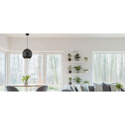 FS EL Suspension E27 abat-jour métal Noir extérieur/ Doré intérieur cable PVC L.100cm