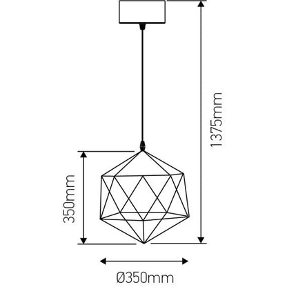 FS EL SUSPENSION E27 ABAT-JOUR MÉTAL NOIR CABLE PVC L.100CM