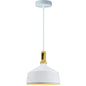 FS EL Suspension E27 Max.60W abat-jour Alu Blanc Mat et Bois clair extérieur / Blanc intérieur cable PVC L