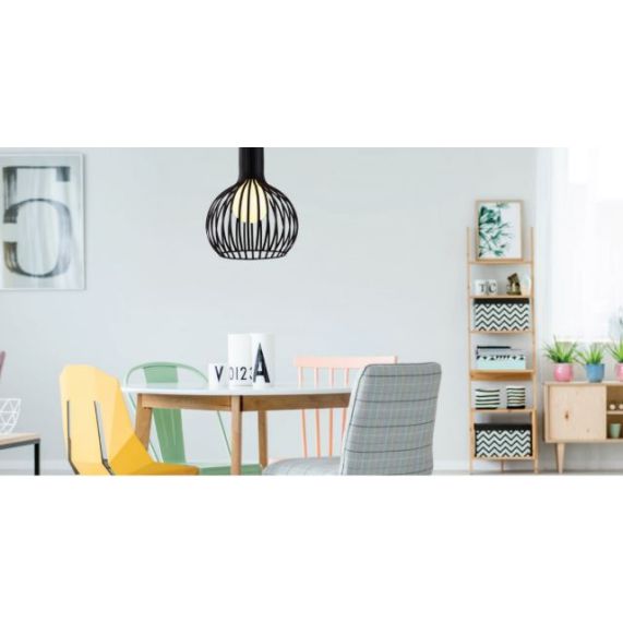 FS EL Suspension E27 Max.60W abat-jour Noir Mat extérieur / intérieur cable PVC L.150cm Noir