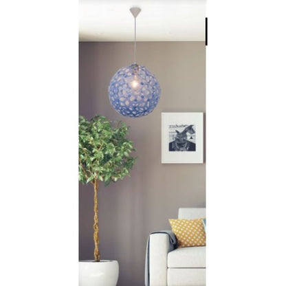 FS EL Suspension E27 Max.40W abat-jour PVC Bleu extérieur / intérieur cable PVC L.100cm Transparent