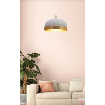 FS EL Suspension E27 Max.40W abat-jour Metal Blanc liseré Doré extérieur / Doré intérieur cable PVC L.1