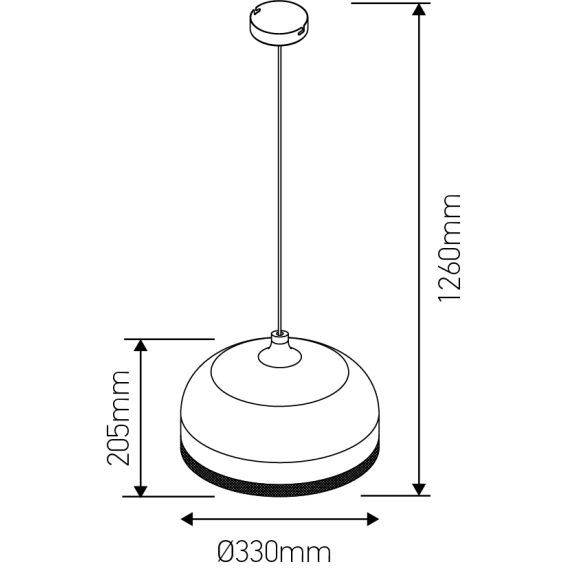 FS EL Suspension E27 Max.40W abat-jour Metal Blanc liseré Doré extérieur / Doré intérieur cable PVC L.1