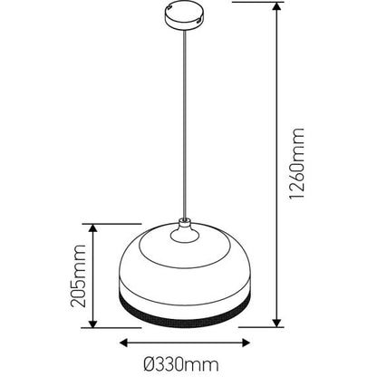 FS EL Suspension E27 Max.40W abat-jour Metal Blanc liseré Doré extérieur / Doré intérieur cable PVC L.1