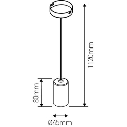 FS EL Suspension E27 Max.40W Noir Mat cable L.100cm Noir