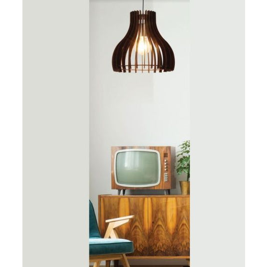 FS EL Suspension E27 Max.40W Bois foncé cable PVC L.100cm Noir