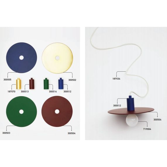 Abat-jour métal disque ø300mm rouge grenat