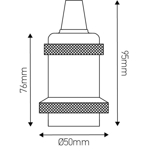 Douille E27 aluminium ø50mm H.72mm vert bouteille mat