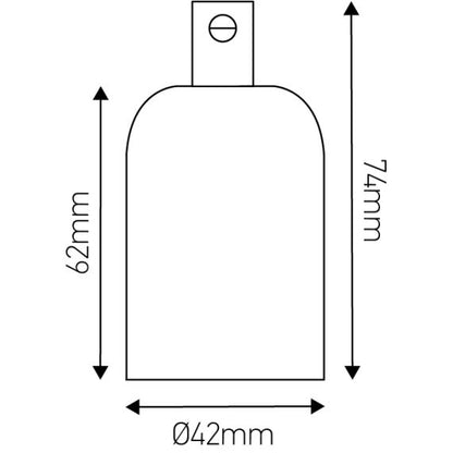 Douille E27 aluminium ø42mm H.62mm jaune ocre mat