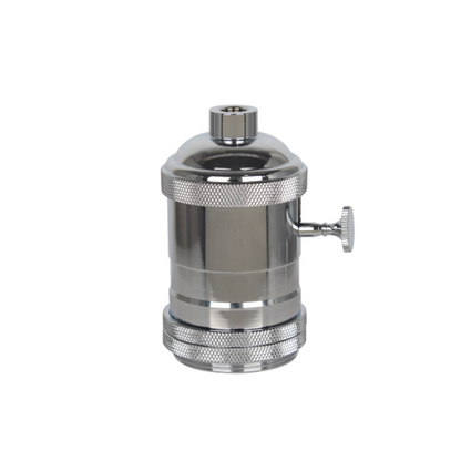 Douille acier E27 chrome av db bagues de serrage et interrupteur