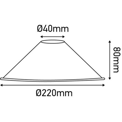 Abat-jour métal conique ø220mm blanc mat
