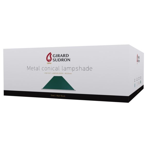 Abat-jour métal conique ø220mm vert bouteille mat