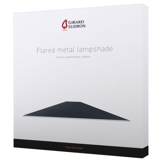 Abat-jour métal évasé ø300mm noir satiné