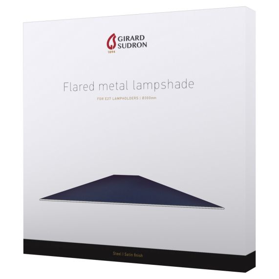 Abat-jour métal évasé ø300mm bleu outremer satiné