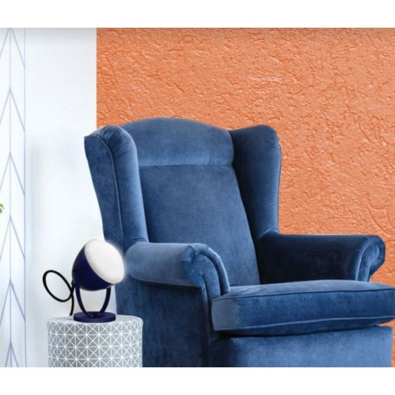 Spot rétro mural / à poser métal peint câb. text. L.120cm bleu outremer mat