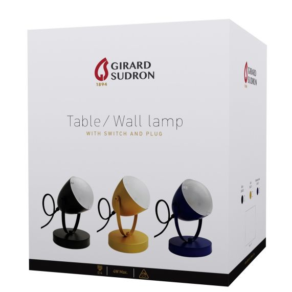 Spot rétro mural / à poser métal peint câb. text. L.120cm or mat