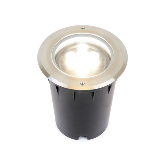 Kastra - Encastré de sol LED IP67 Ø193 x 248 enc.Ø190mm 25W 4000K 1750lm 15° argent