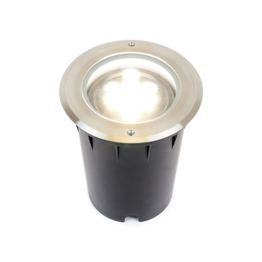 Kastra - Encastré de sol LED IP67 Ø193 x 248 enc.Ø190mm 25W 4000K 1750lm 15° argent