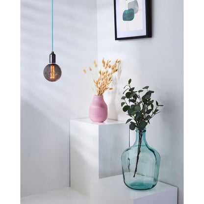 Câble Textile Rond 2x0,75mm2 Double Isolation Cyan 2 Mètres