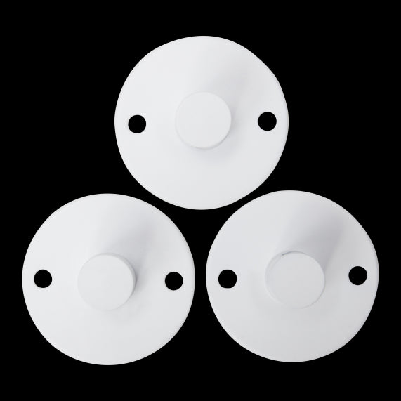 Crochet métal base ø45mm blanc x 3