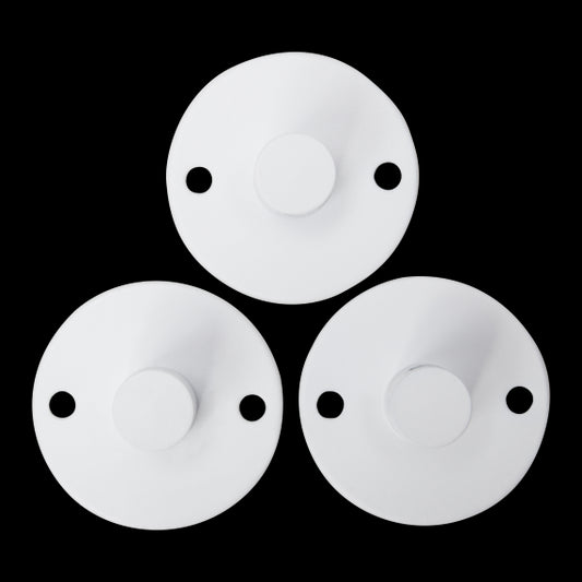 Crochet métal base ø45mm blanc x 3