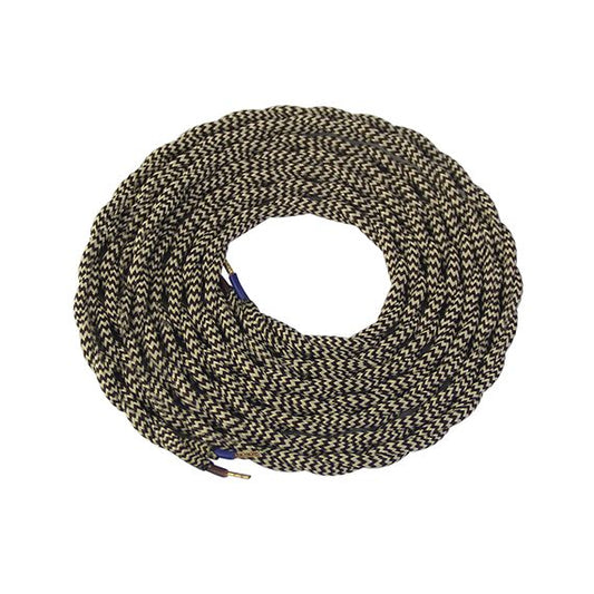 FS cable torsadé écru et noir 2 mètres 2 x 0,75mm2