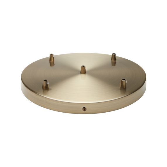 Plafonnier Acier D.300mm Laiton Brossé 5 sorties + Arrêts Pour Câbles D.6mm EAN 3125461875753