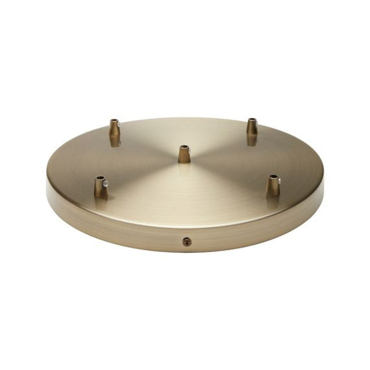 Plafonnier Acier D.300mm Laiton Brossé 5 sorties + Arrêts Pour Câbles D.6mm EAN 3125461875753