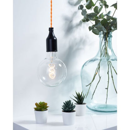 Câble Textile Torsadé 2x0,75mm Orange 2 Mètres