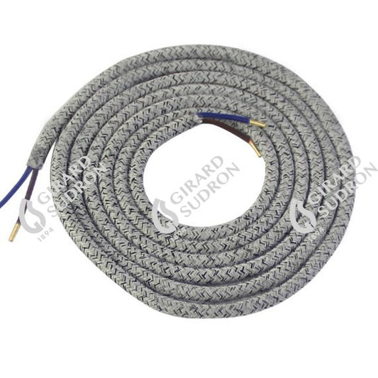 Câble électrique textile rond chiné gris 2x0,75mm L2M