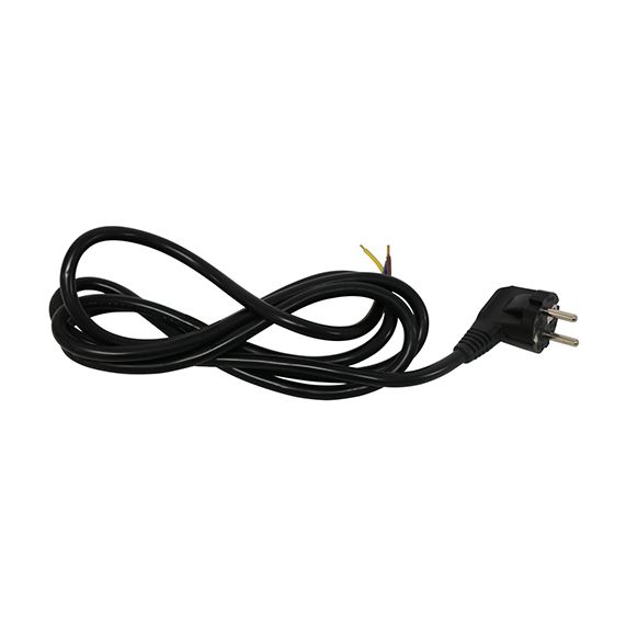 Cordon plastique noir av fiche ss inter euro schuko 3x1,5mm² 2m