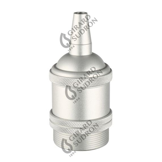 Douille Acier E27 Filetée avec Bague Argent