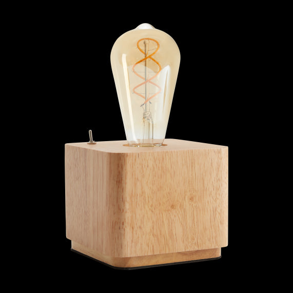 SUPPORT 12x12x10cm BOIS  + CABLE E27 40W