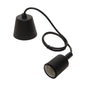 Suspension Douille E27 et Pavillon Silicone Noir + Câble Textile Noir 80 Cm