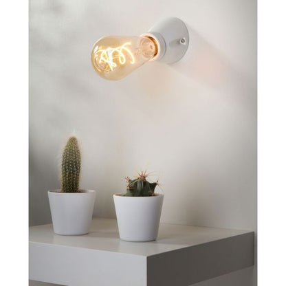 Applique porcelaine E27 conique incliné blanc
