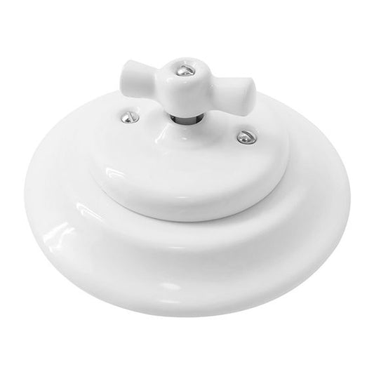 RETRO-CHARM switch porcelain flush mounted white