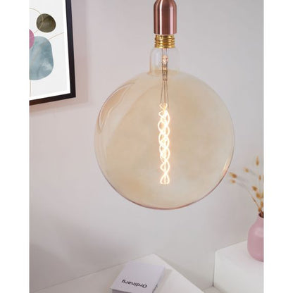 Globe G380 Filament LED TWISTED 8W E40 2000K 400Lm Dim. Amber