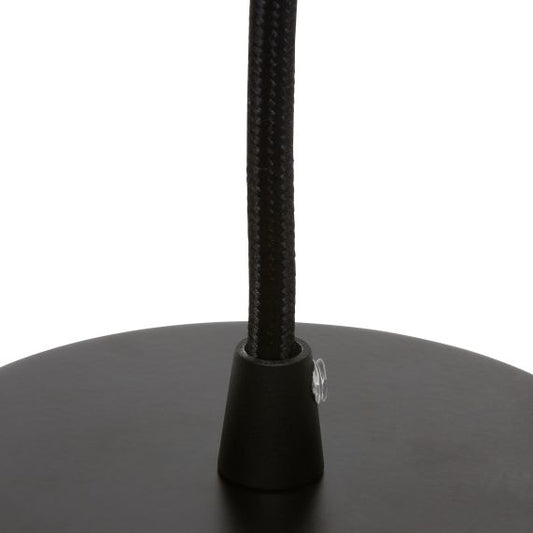 Suspension Douille E40 + Pavillon Métal noir + Câble Text. Noir 2 Mètres