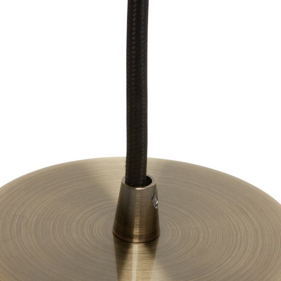 Suspension Douille E27 Filetée et Pavillon Métal Bronze + Câble Textile Noir 1 Mètre
