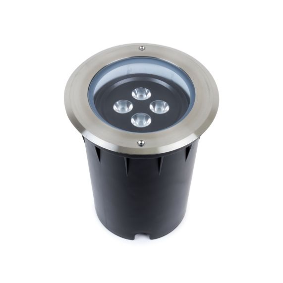 Kastra - Encastré de sol LED IP67 Ø193 x 248 enc.Ø190mm 25W 4000K 1750lm 15° argent