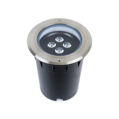 Kastra - Encastré de sol LED IP67 Ø193 x 248 enc.Ø190mm 25W 4000K 1750lm 15° argent