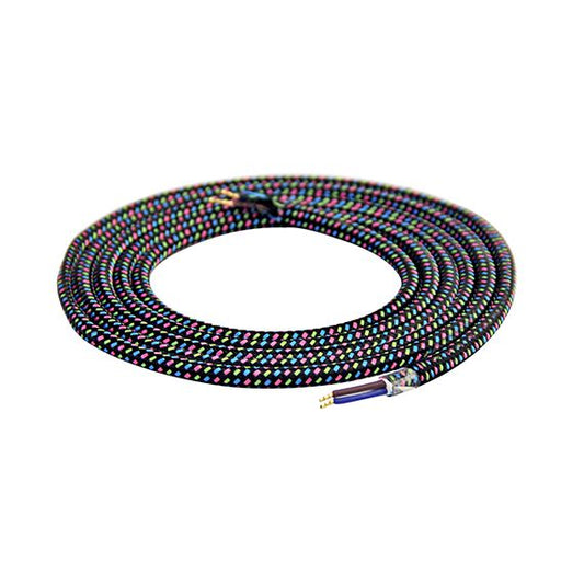 FS Câble Textile Rond 2x0,75mm2 Double Isolation Fushia/Orange/Vert 2 Mètres