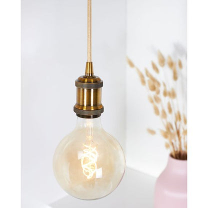 Douille Acier E27 Filetée avec Bague Or Rétro