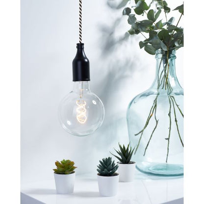 Cable rond spirale noir blanc 2 mètres 2 x 0,75mm2