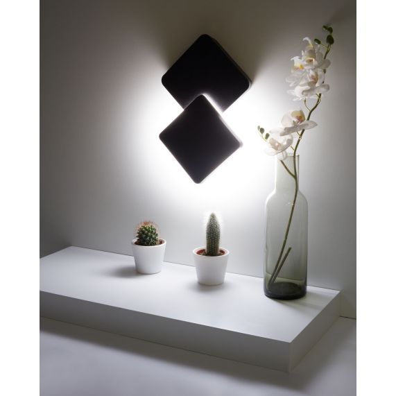 Elypte - Eclairage résidentiel 12,5W 3000K 600lm 140x140x48mm CLI IP54 carré Dark Black