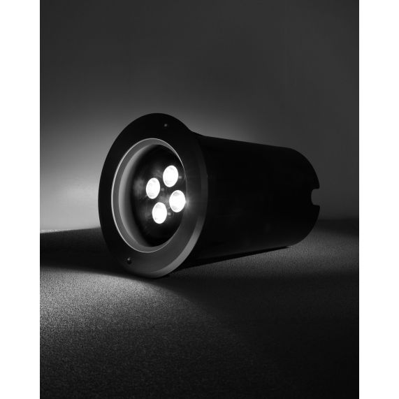 Kastra - Encastré de sol LED IP67 Ø193 x 248 enc.Ø190mm 25W 4000K 1750lm 15° argent