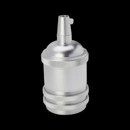 Douille Acier E27 Filetée avec Bague Argent