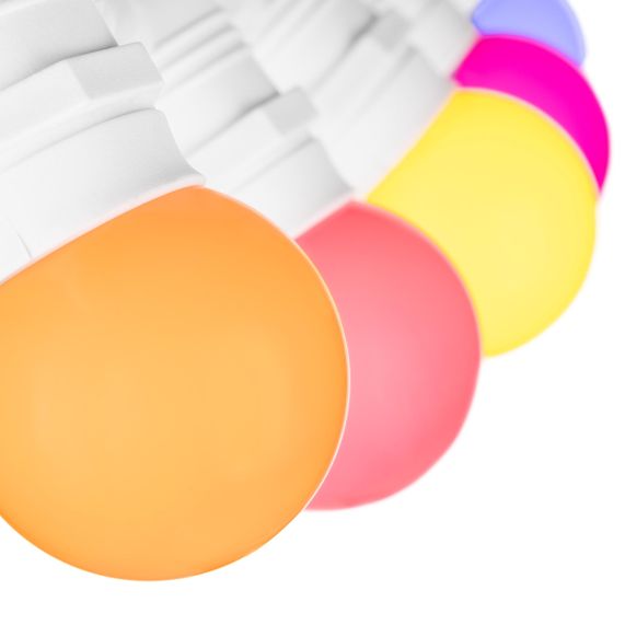 Paris Guinguette - LOT 5 SPHERIQUES LED IP44 E27 1W Couleurs panachées "POP"