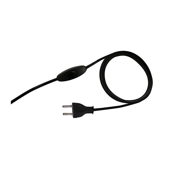 Cordon 2X0.75 L.2M Noir Av Interrupteur