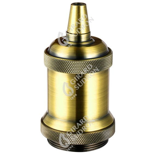 Douille Acier E27 Filetée avec Bague Or Rétro